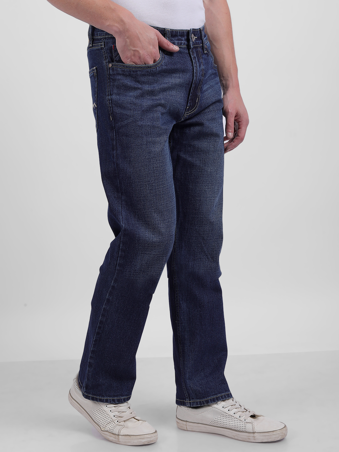 Numero Uno Men Faded Dark Blue Jeans
